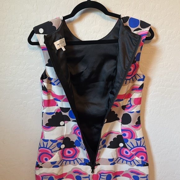 MILLY Multicolor Abstract Printed Mini Shift Dress Size 2 - Picture 7 of 10